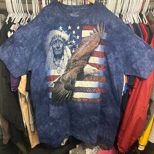 The Mountain Bald Eagle USA American Flag Tie Dye T-Shirt